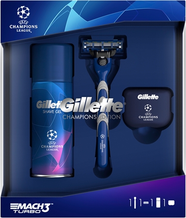 Gillette Mach3 Turbo Champions League Geschenkset (für Herren)