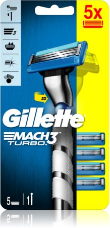 Gillette Mach3 Turbo afeitadora + cabezales de recambio 5 uds