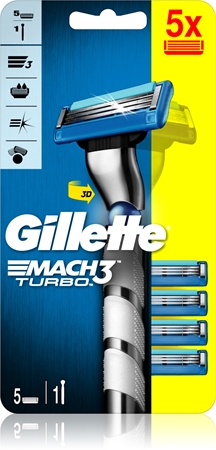 Gillette Mach3 Turbo Rakhyvel + utbyteshuvuden 5 st