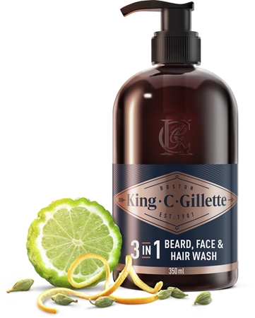 Gillette King C. Beard & Face Wash champô para a barba