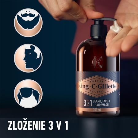 Gillette King C. Beard & Face Wash šampón na bradu