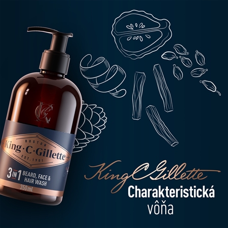 Gillette King C. Beard & Face Wash šampón na bradu