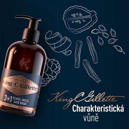 Gillette King C. Beard & Face Wash šampon na vousy