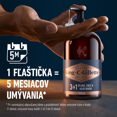 Gillette King C. Beard & Face Wash šampón na bradu