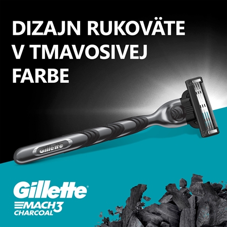 Gillette Mach3 Charcoal holiaci strojček + náhradné hlavice