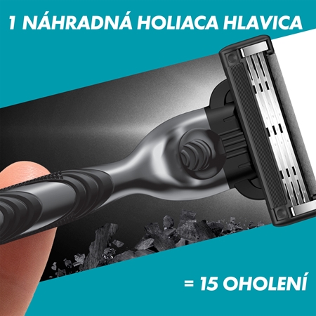 Gillette Mach3 Charcoal náhradné žiletky