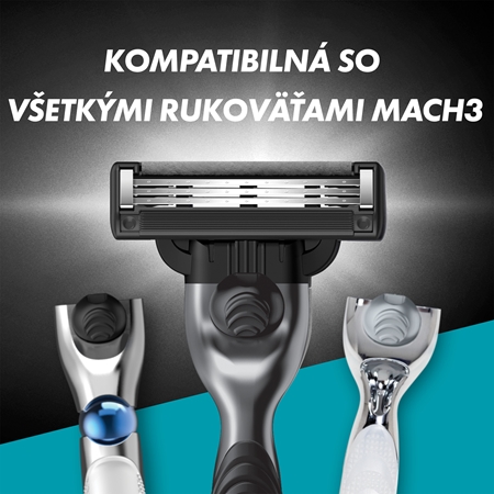 Gillette Mach3 Charcoal náhradné žiletky
