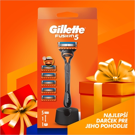Gillette Fusion5 holiaci strojček so stojančekom + náhradné hlavice