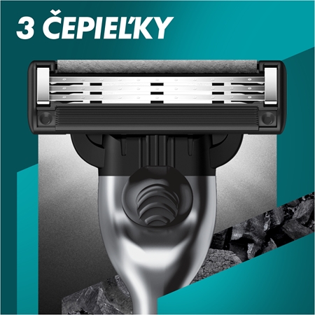 Gillette Mach3 Charcoal holiaci strojček so stojančekom + náhradné hlavice