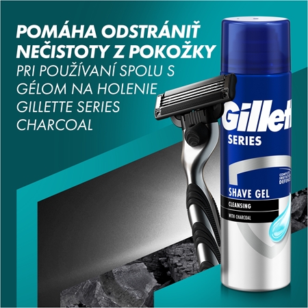 Gillette Mach3 Charcoal holiaci strojček so stojančekom + náhradné hlavice