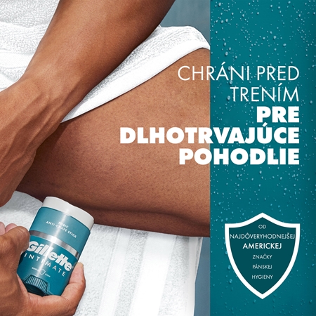 Gillette Intimate Anti-Chafe Stick intímny balzam v tyčinke proti svrbeniu a treniu v oblasti slabín