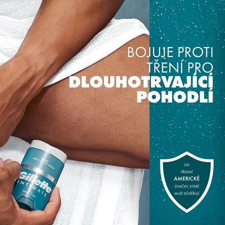 Gillette Intimate Anti-Chafe Stick intimní balzám v tyčince proti svědění a tření v oblasti třísel