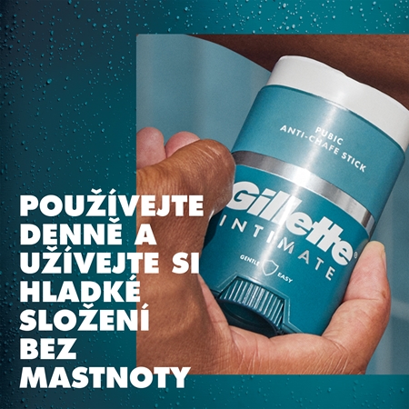 Gillette Intimate Anti-Chafe Stick intimní balzám v tyčince proti svědění a tření v oblasti třísel