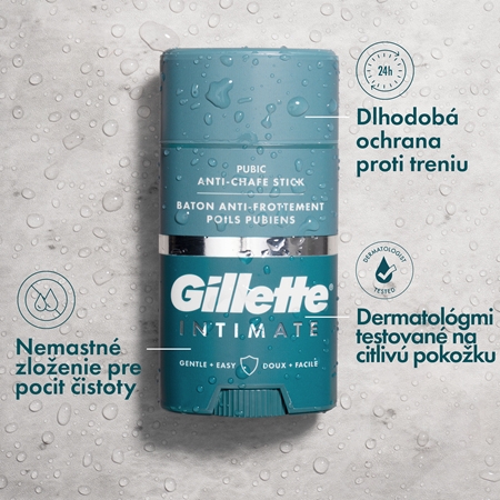 Gillette Intimate Anti-Chafe Stick intímny balzam v tyčinke proti svrbeniu a treniu v oblasti slabín