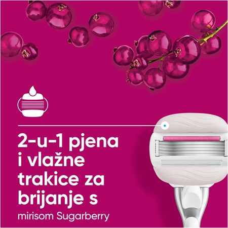 Gillette Venus PRO ComfortGlide Sugarberry zamjenske britvice + zaštitni poklopac