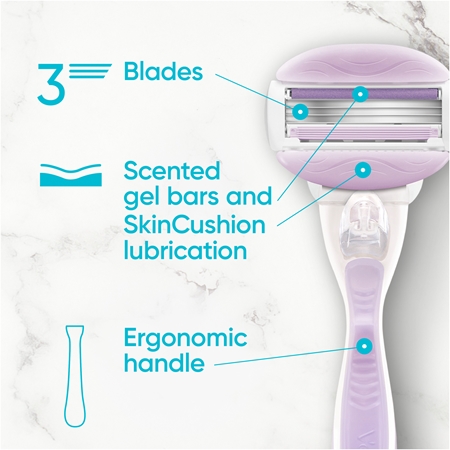 Gillette Venus ComfortGlide Breeze Replacement Blades + protective cover
