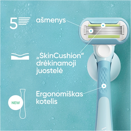 Gillette Venus Extra Smooth moteriškas skustuvas su dušo laikikliu