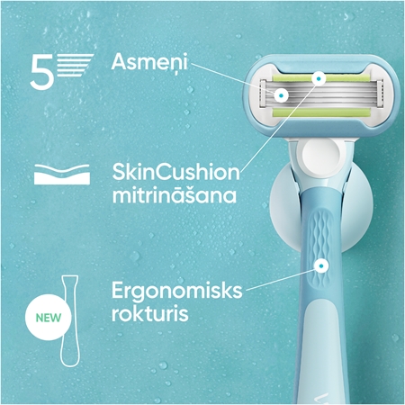Gillette Venus Extra Smooth Sieviešu skuveklis ar turētāju dušai