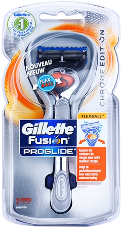 Gillette Fusion Proglide Flexball Chrome Edition Rasierer + Ersatzklingen