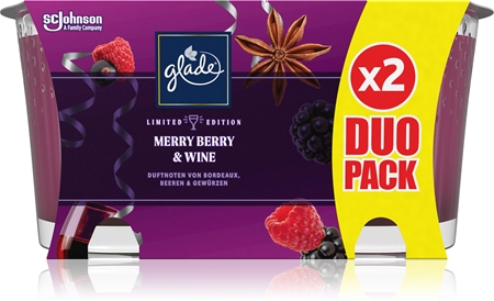 GLADE Merry Berry & Wine aromatizēta svece dubultā