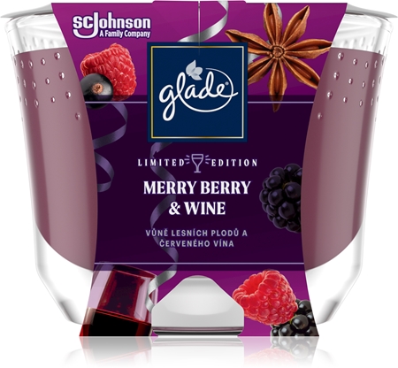 GLADE Merry Berry & Wine candela profumata