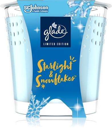 GLADE Starlight & Snowflakes bougie parfumée avec parfums Snow, Frosty Air, Ecalyptus