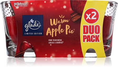 GLADE Warm Apple Pie scented candle DUO-PACK