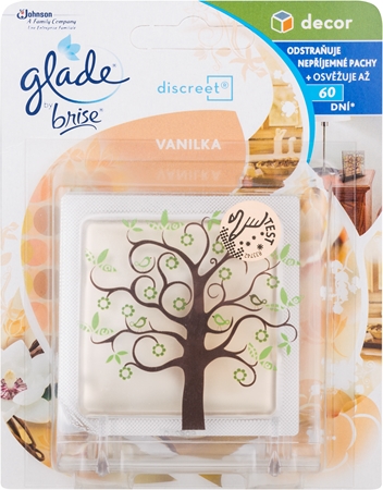 GLADE Discreet Decor désodorisant 8 ml + support Vanilla