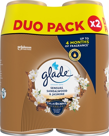 GLADE Automatic Sensual Sandalwood & Jasmine automatic air freshener refill DUO
