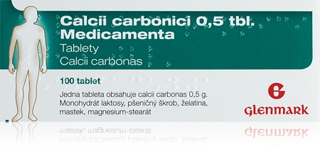 Glenmark Calcium Carbonici 0,5 tbl. Medicamenta tablety při nedostatku vápníku