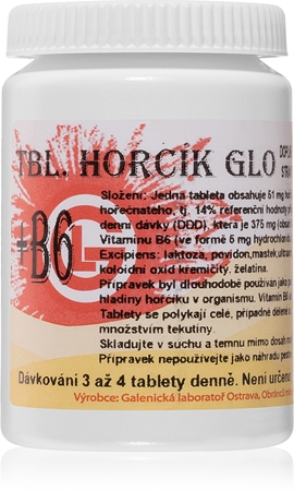 Glo Hořčík + B6 tablety pro podporu zdraví kostí a zubů