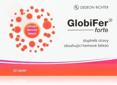 GlobiFer Forte s přírodním hemoglobinem tablety pro podporu krvetvorby