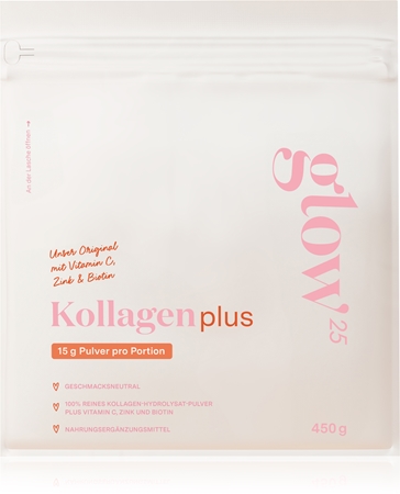 Glow25 Collagen Plus collagène hydrolysé à la vitamine C, à la biotine et au zinc