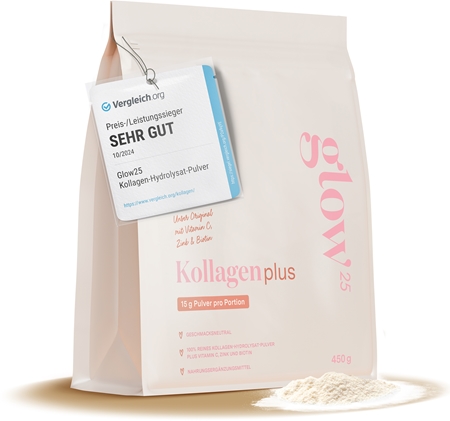 Glow25 Collagen Plus collagène hydrolysé à la vitamine C, à la biotine et au zinc