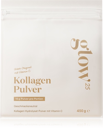 Glow25 Kollagen Pulver mit Vitamin C hydrolysiertes Kollagen mit Vitamin C