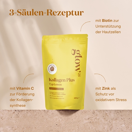 Glow25 Kollagen Plus Typ Lemon Kollagen-Instantgetränk mit Vitamin C
