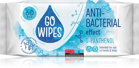 GoWipes Anti-Bacterial Effect D-Panthenol puhdistavat kosteuspyyhkeet käsille ja vartalolle