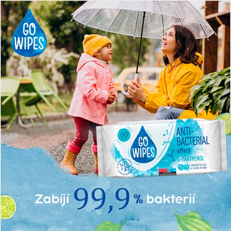 GoWipes Anti-Bacterial Effect D-Panthenol vlhčené čisticí ubrousky na ruce a tělo
