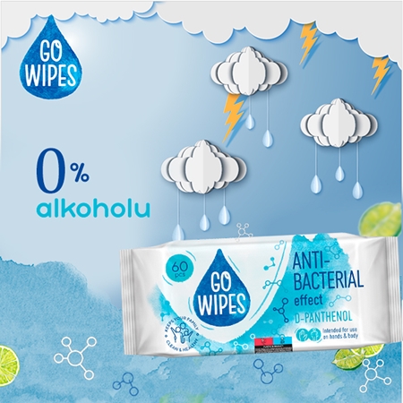 GoWipes Anti-Bacterial Effect D-Panthenol vlhčené čisticí ubrousky na ruce a tělo