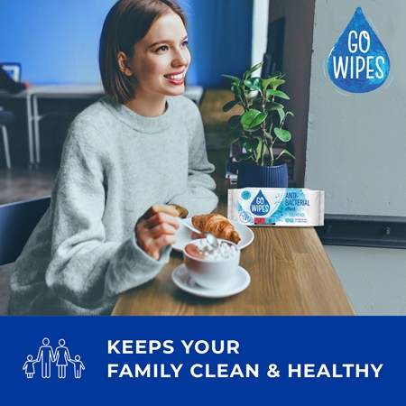 GoWipes Anti-Bacterial Effect D-Panthenol Wet Cleansing Wipes with antibacterial effects