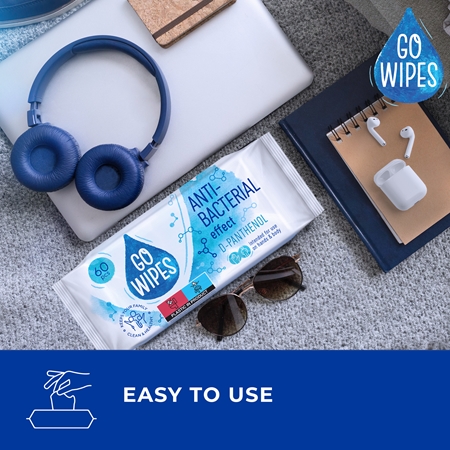 GoWipes Anti-Bacterial Effect D-Panthenol Wet Cleansing Wipes with antibacterial effects