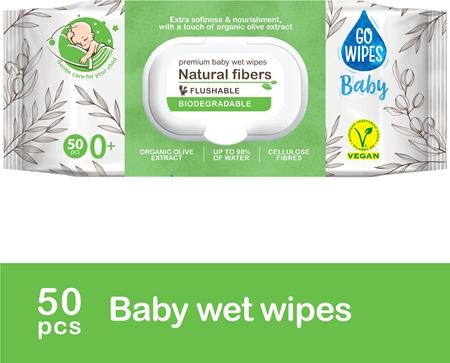 GoWipes Baby Natural Fibers Baby Gentle Wet Wipes for sensitive skin