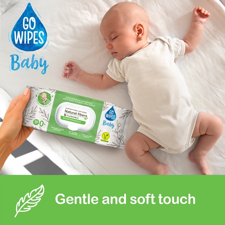 GoWipes Baby Natural Fibers Baby Gentle Wet Wipes for sensitive skin