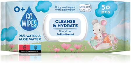 GoWipes Cleanse & Hydrate lingettes douces pour bébé pour peaux sensibles
