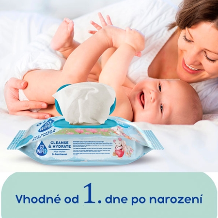 GoWipes Cleanse & Hydrate dětské jemné vlhčené ubrousky pro citlivou pokožku