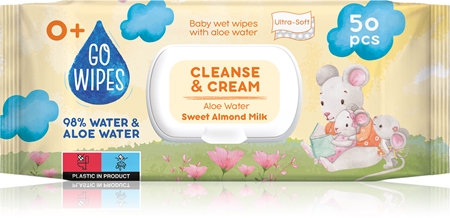 GoWipes Cleanse & Cream Sweet Almond Milk Baby Gentle Wet Wipes for sensitive skin