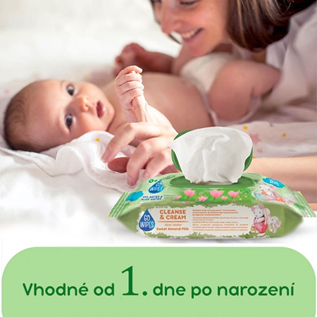 GoWipes Cleanse & Protect Chamomile extract dětské jemné vlhčené ubrousky s aloe vera