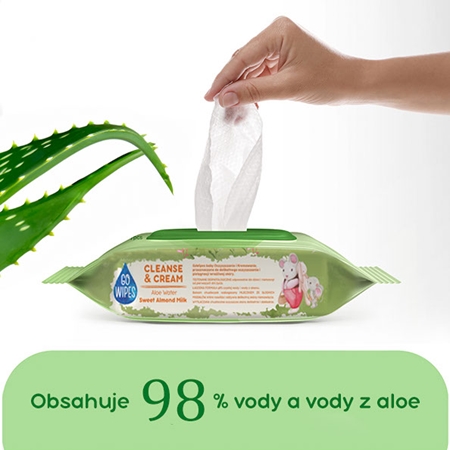 GoWipes Cleanse & Protect Chamomile extract dětské jemné vlhčené ubrousky s aloe vera