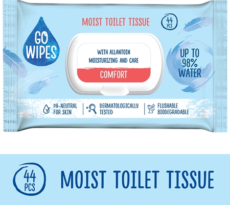GoWipes Comfort moist toilet tissue for sensitive skin