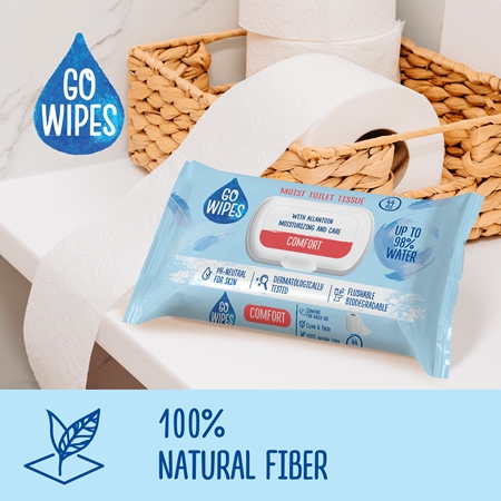 GoWipes Comfort moist toilet tissue for sensitive skin